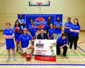 Malahide Basketball Club receives award under Texaco Support for Sport Initiative