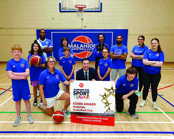 Malahide Basketball Club receives award under Texaco Support for Sport Initiative