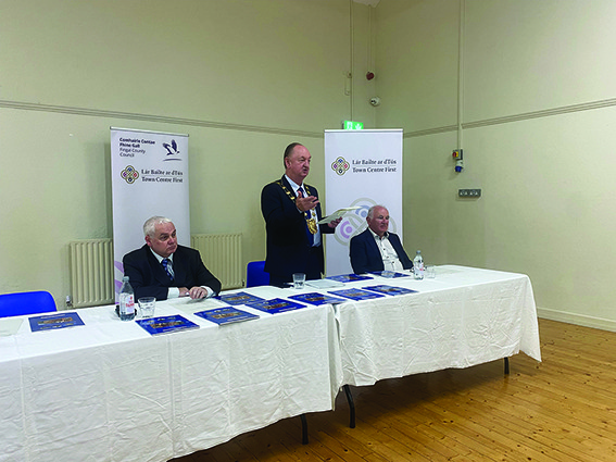 2 DL 05 Declan Ryan FCC Lord Mayor Tom OLeary Dr Louis Gunnigan Chairperson of the Town Team Group WEB Parish Hall Pop up Events 2 DL 05 Declan Ryan FCC Lord Mayor Tom OLeary Dr Louis Gunnigan Chairperson of the Town Team Group WEB