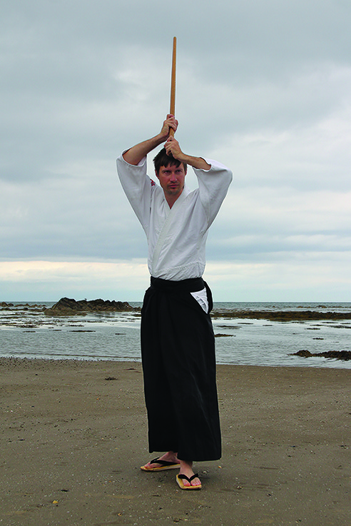1 BL 01 Raman demonstrates aiki ken movements. Balbriggan Beach 2021 Takemusu Aikido Thrilled with reaching Balbriggan Town Awards finals 1 BL 01 Raman demonstrates aiki ken movements. Balbriggan Beach 2021