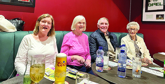 4 LL 09 Angelo OBrien Eileen ODonovan Jim Doran and Gertie Kelly enjoying a fun night at the bingo in Lusk soccer club